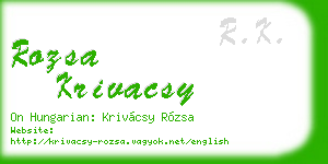 rozsa krivacsy business card